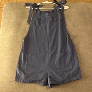 Blue overall shorts